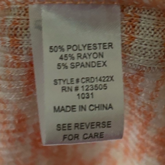 Culture Code Orange & White T-Shirt Dress Size 1X V Neck Short Sleeve Pockets - Picture 4 of 10